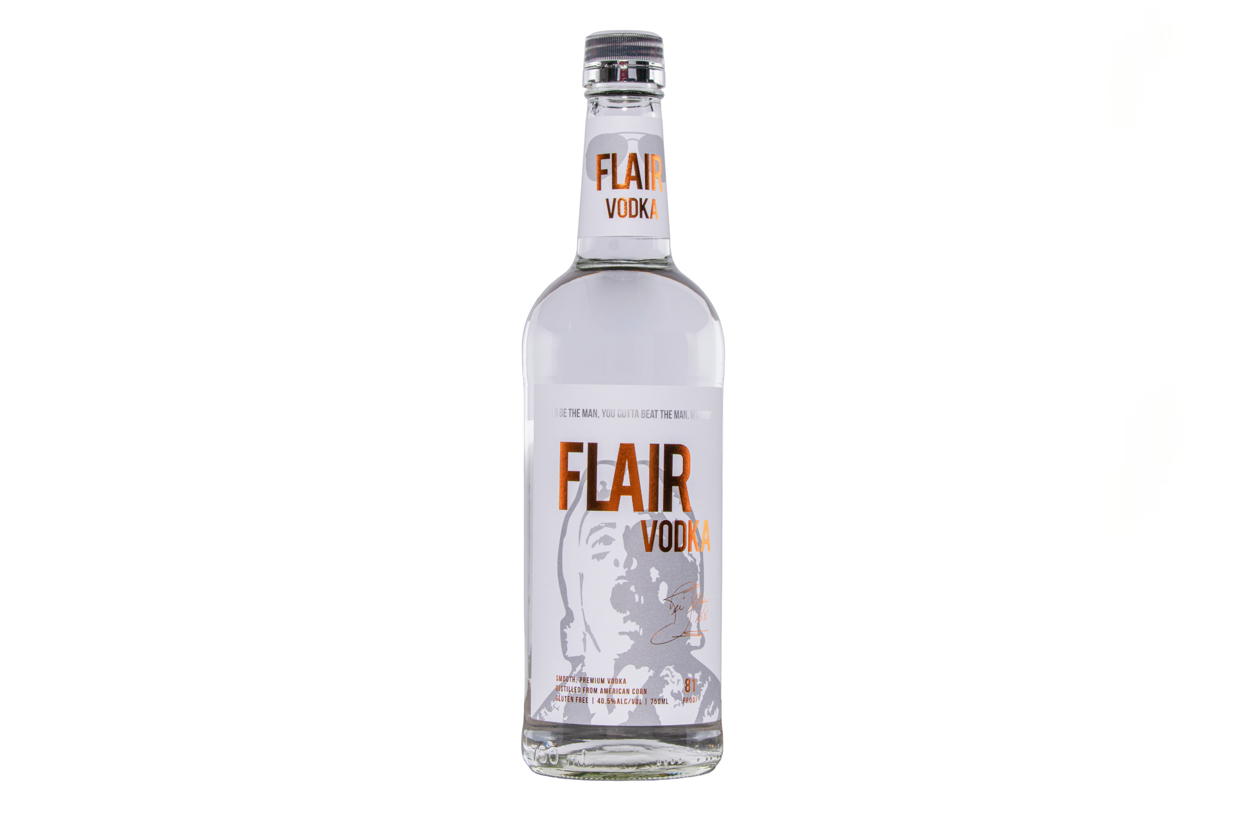 Flair Vodka on a white background